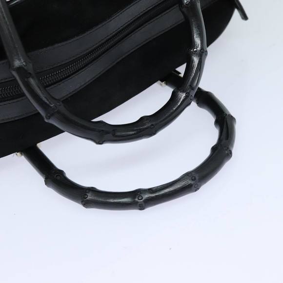 GUCCI Bamboo Hand Bag Suede Black 002 1084 200047 Auth yk13665 - Picture 7 of 16